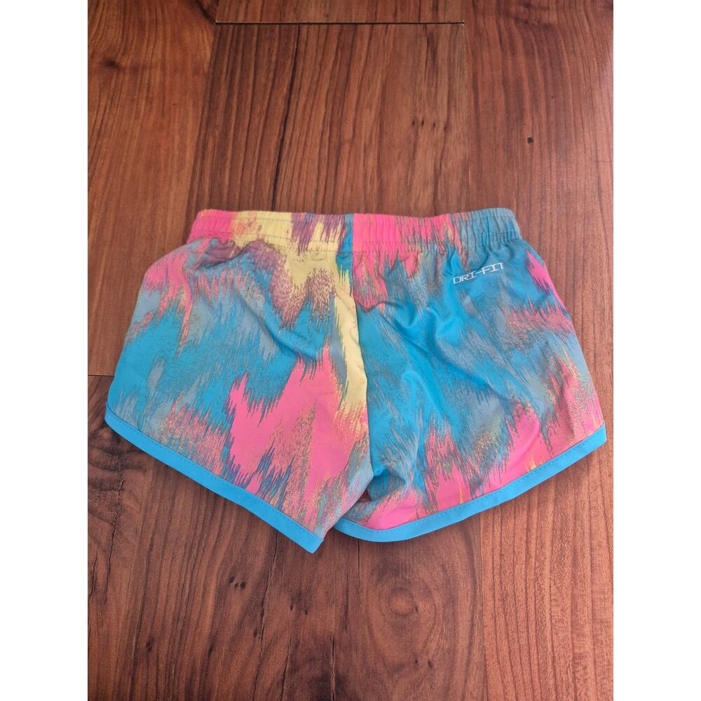 Nike Shorts Girls Size 12 Month Tie Dye Dri-Fit Athletic Shorts Blue Pink 8215 - Picture 4 of 5